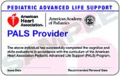 Pediatric Advanced Life Support Provider Card