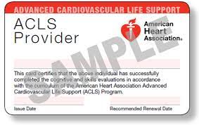 Advanced Cardiac Life Support Certification Card